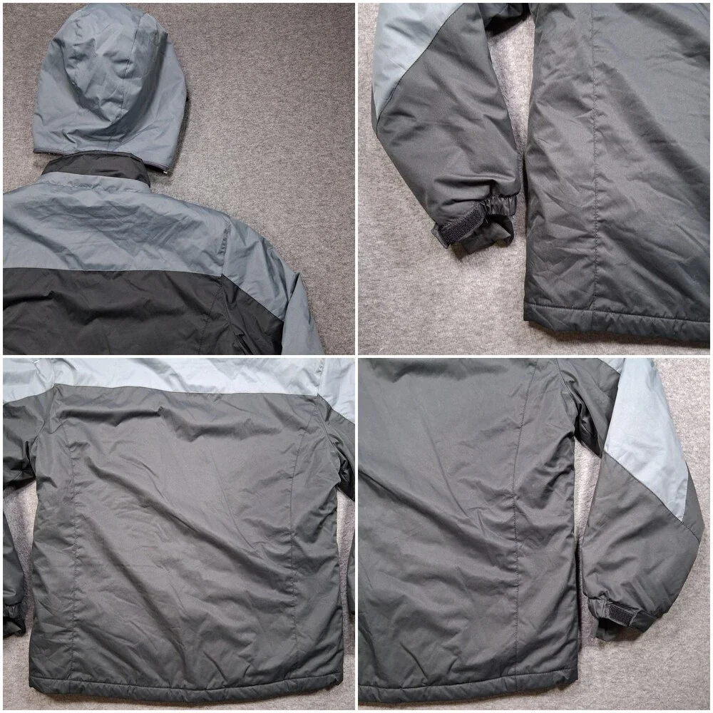 GEMYSE Jacket Mens Medium Gray Colorblock Hooded Ski Snowboard Fleece Lined